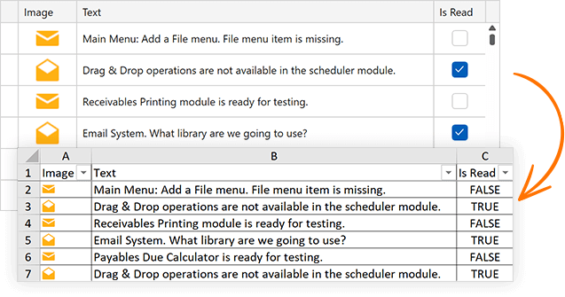 Export Cell Images to Excel - WPF Data Grid, DevExpress