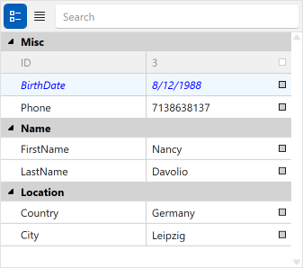 Customize Row Appearance - WPF Property Grid, DevExpress