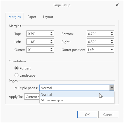 Gutter and Mirrored Margins - WPF Rich Text Editor, DevExpress