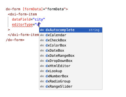 DevExtreme Angular Configuration Components, DevExpress