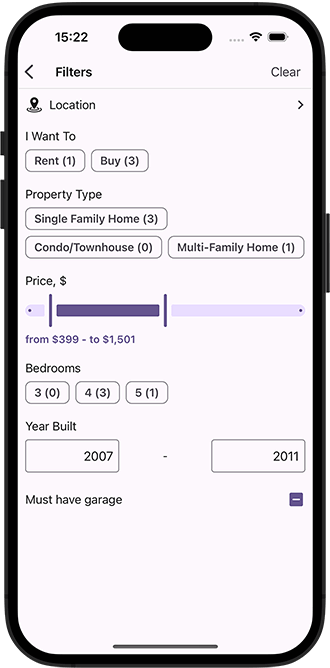 New Filter Range Slider