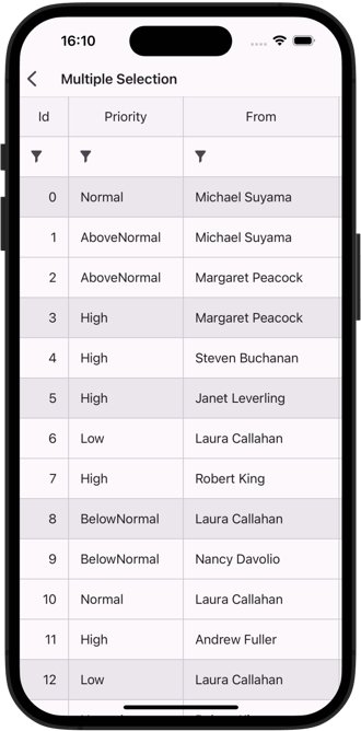 Data Grid - Multiple Selection