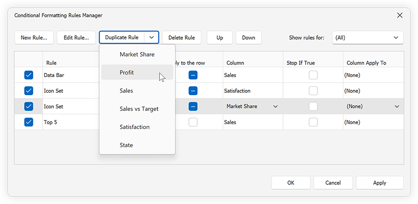 Duplicate Conditional Formatting Rules at Runtime - WinForms Data Grid Control, DevExpress