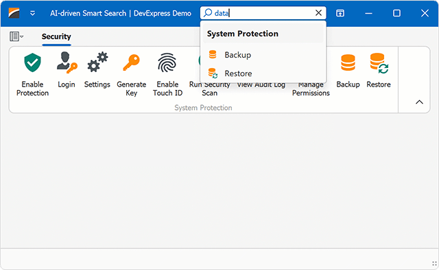 AI-powered Smart Search - WinForms Ribbon, DevExpress