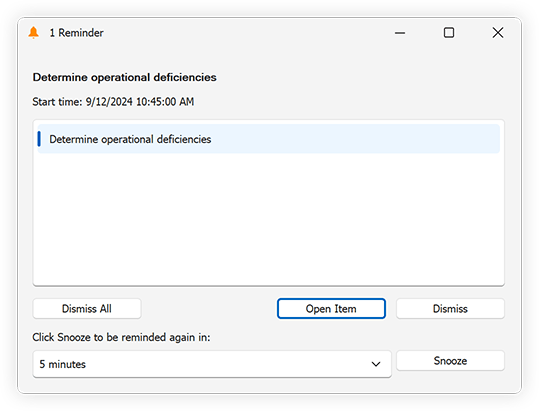 Reminder Form - WinForms Scheduler Control, DevExpress