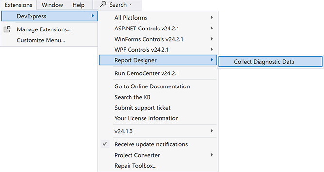 Reporting - Collect Diagnostic Data