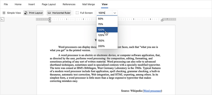 Blazor Rich Text Editor — Zoom Command
