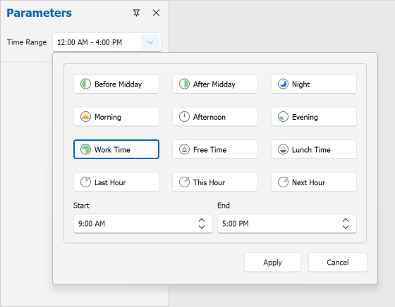 Reporting - Time-range Parameters