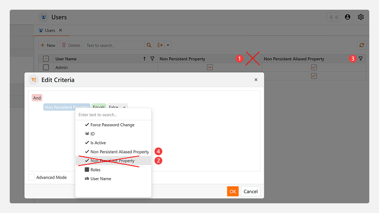 Enhanced filtering by non-persistent fields - XAF for Blazor, DevExpress