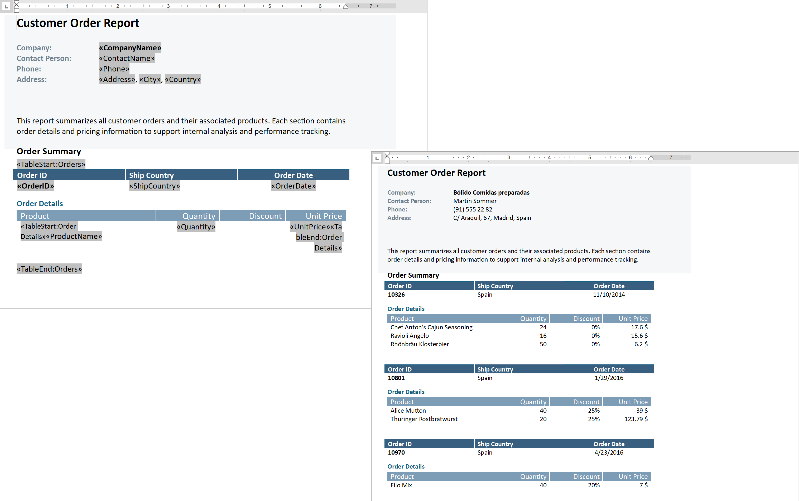 DevExpress Word Processing API - Mail Merge Enhancements