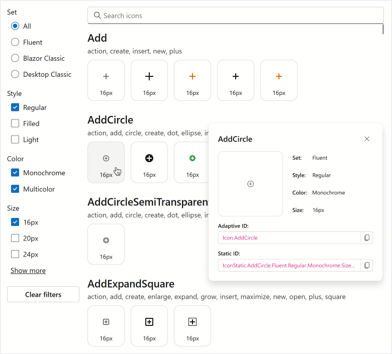 Icon Explorer Demo