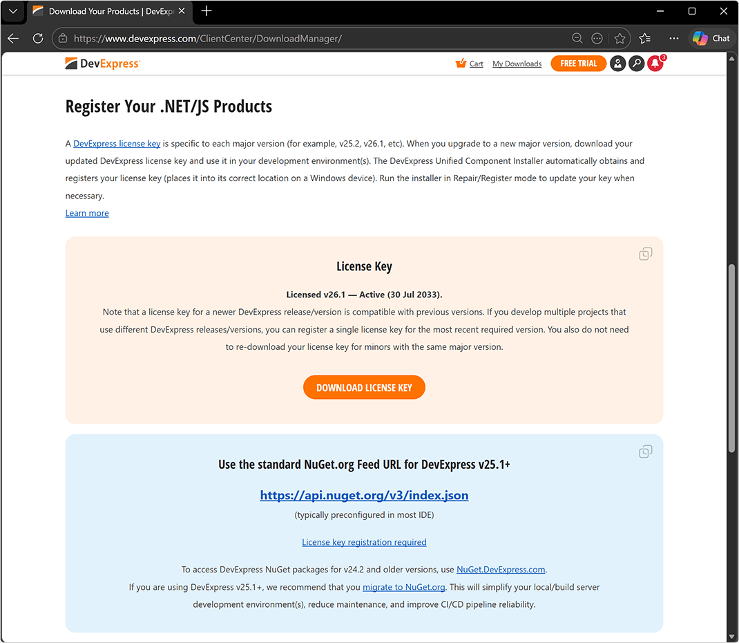DevExpress .NET/JS License Keys