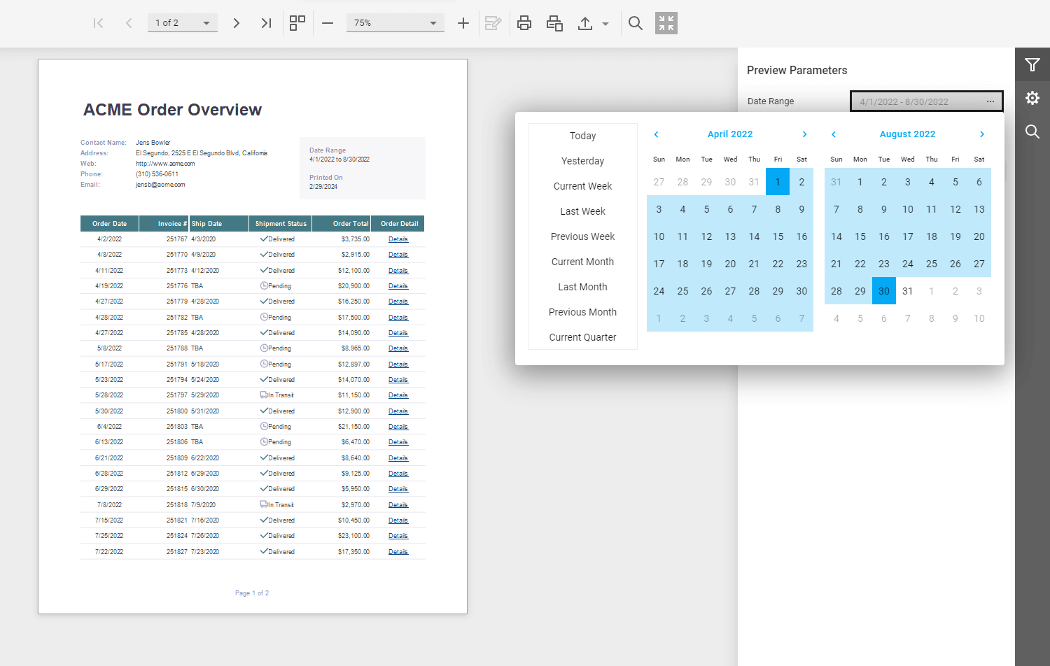 .NET Reporting for Web & Mobile - Blazor, ASP.NET, JavaScript, iOS ...