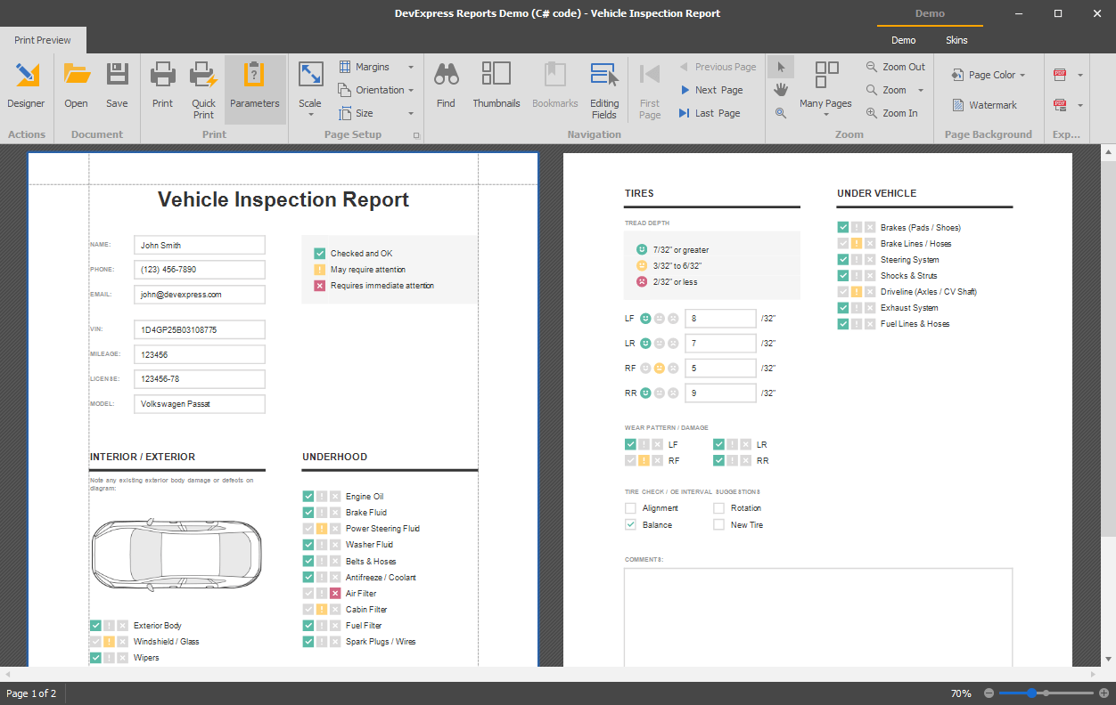 devexpress report