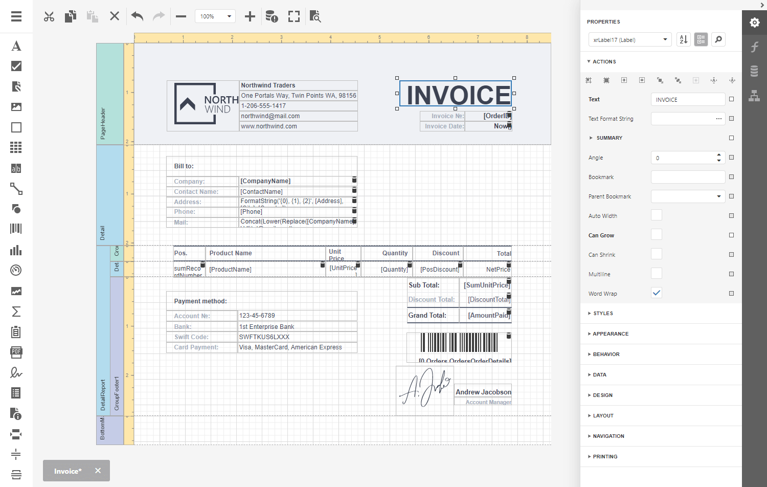 Net reporting