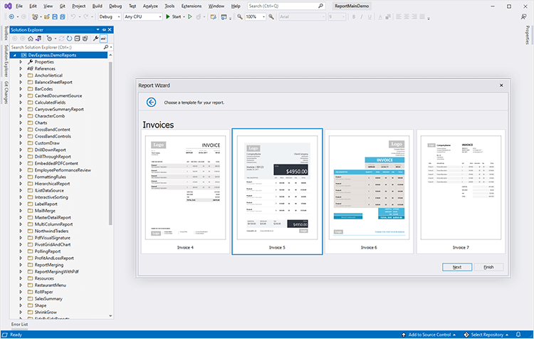 Pre-built Invoice Templates - DevExpress Reporting