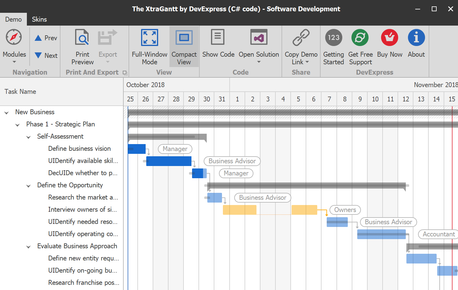 Winforms Gantt Control Gantt Chart For Net C Devexpress