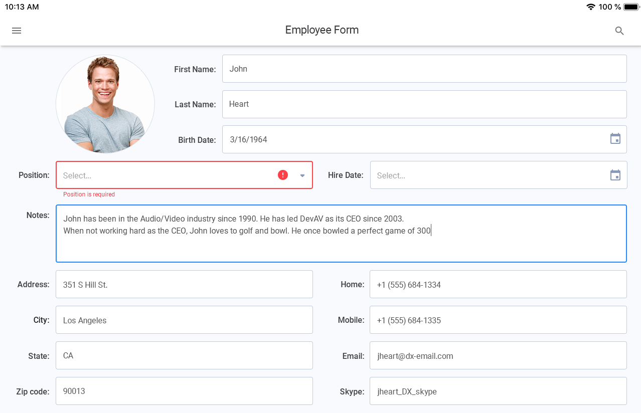 devexpress grid xamarin forms