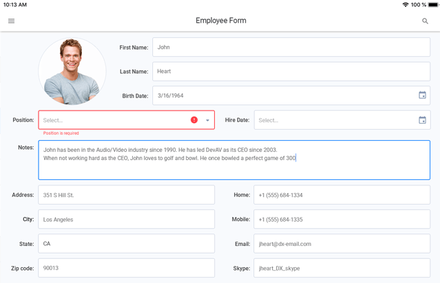 devexpress xamarin forms